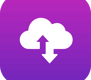 a cloud with an arrow pointing up to a cloud