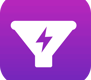 a purple and white lightning bolt bolter on a purple square