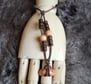 Leather and wood, adjustable bracelet
