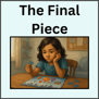 a young girl is sitting at a table with a puzzle piece of puzzle pieces