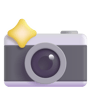 émoticône appareil photo qui flash