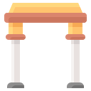 a table with a table top and a chair