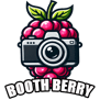 Booth Berry photo booth logo, a camera with a camera and a raspberry