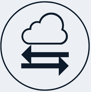 Jimproved Tech logo of a cloud with arrows, representing cloud storage