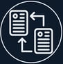 Jimproved Tech logo of two files and arrows, representing Data transfers and migrations