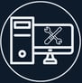 Jimproved Tech logo of computer with tools on the screen, representing device repair