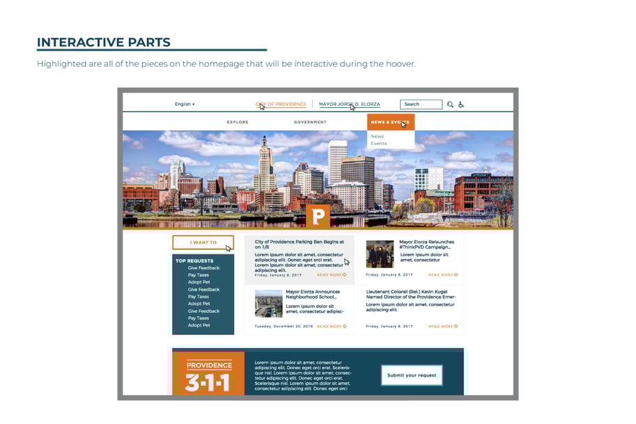 Interactive City of Providence Website Mockup