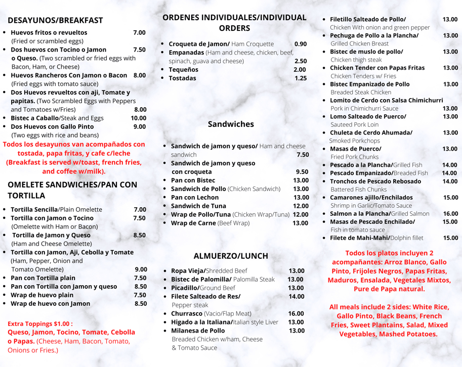 Friend's Coffee menu page 2
