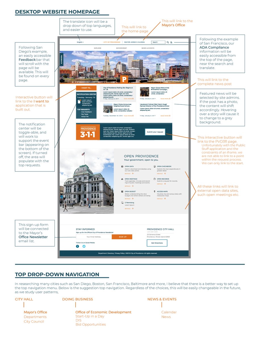 Desktop City of Providence Website Mockup