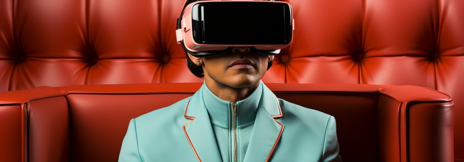 a man wearing a VR headset