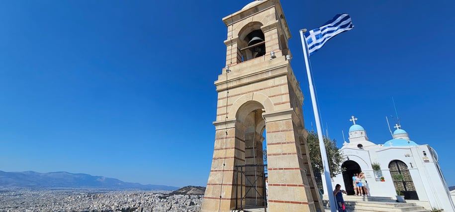 the top of Mount Lycabettus in Athens Greece