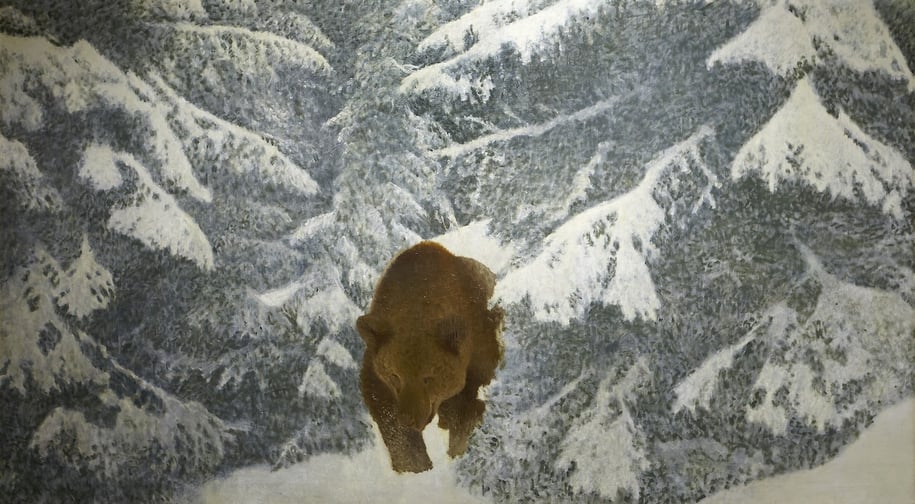 Bear in a Winter Landscape, By Bruno Liljefors