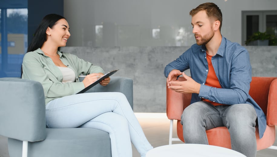 Young man in therapy