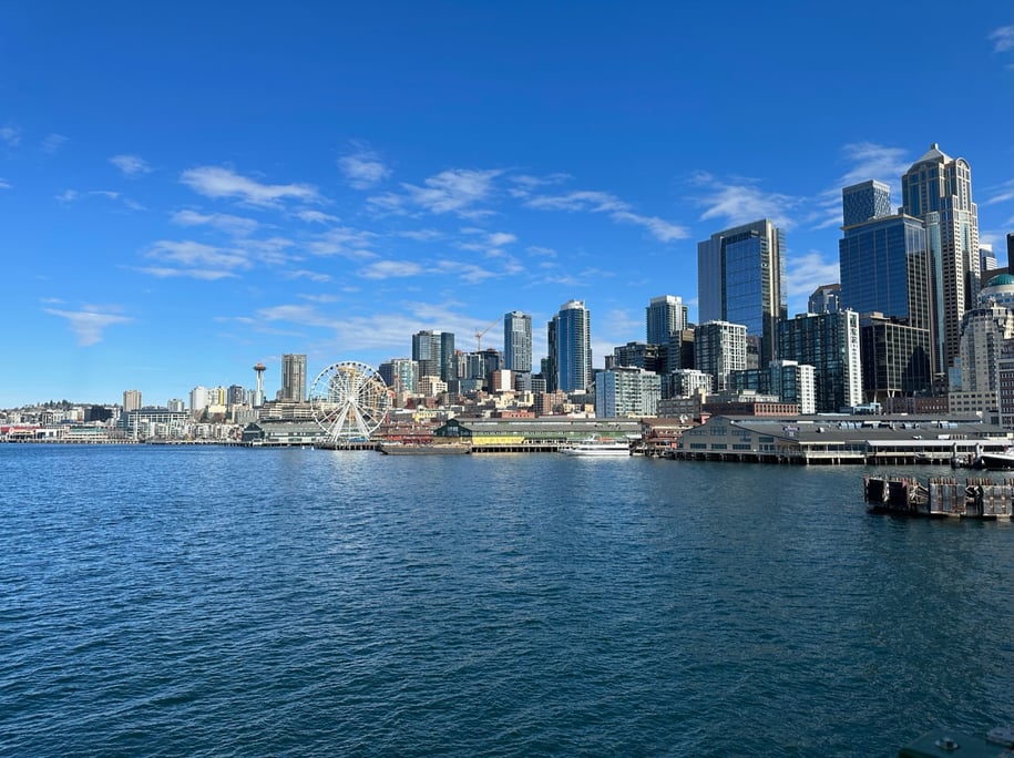 The Seattle skyline seen from the water