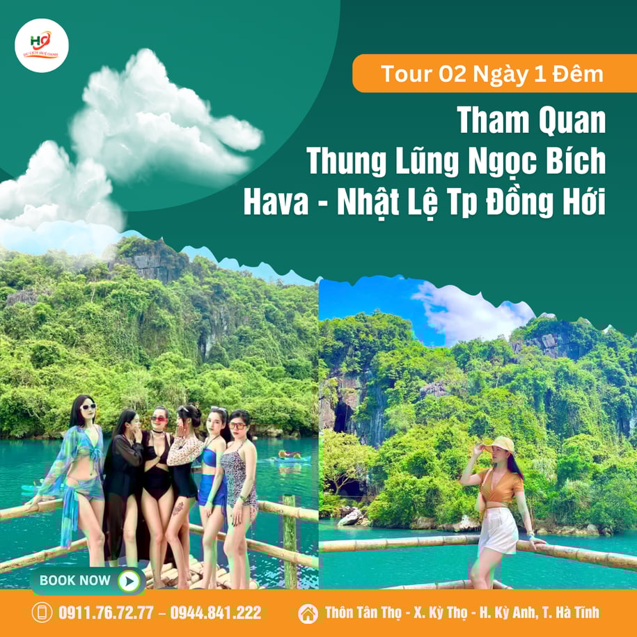Tour Tham Quan Thung Lũng Ngọc Bích -Hava-Nhật Lệ Tp Đồng Hới (02 Ngày 1 Đêm)