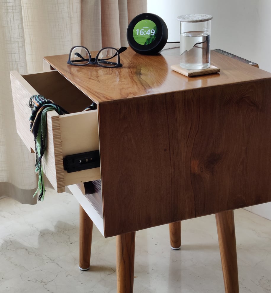bedside table customised wooden bedroom furniture artpiece