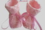 chaussons roses tricot laine bb fait main
