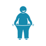 a person with a large belly.