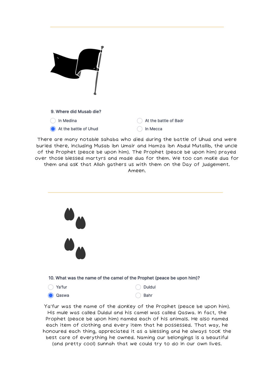 Tawfiq Issue 1 Quiz answers 9, 10