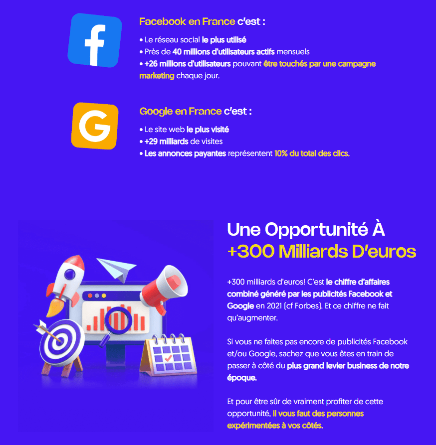 Campagne publicitaire sur facebook