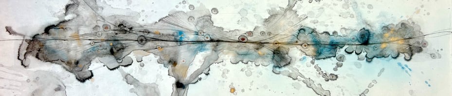 24030083FY, Resonance©2024, Fumiyo Yoshikawa, sumi-ink, mineral and natural colors, gold on paper