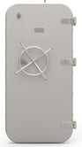 A watertight door with central wheel