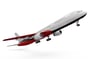 a large jetliner flying in the air