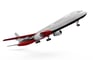 a large jetliner flying in the air