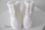 chaussons blanc lait layette bb tricotée main