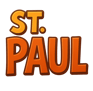 Graphic lettering with transparent background saying ST PAUL.