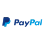 Official PayPal logo in shades of blue, representing the online payment brand.