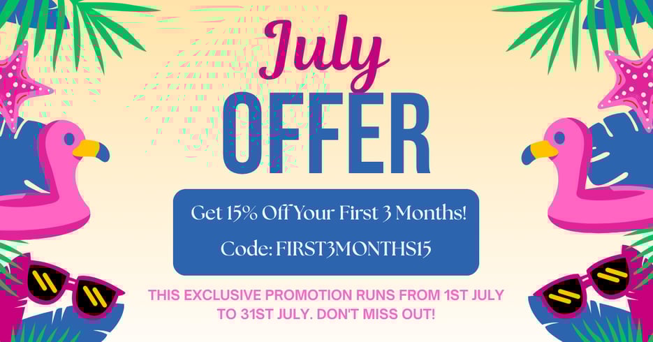 July offer: Get 15% off the first 3 months of Online Essentials or Growth Accelerator packages. Val