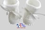 chaussons blancs tricot laine bb fait main