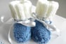 Bonnet et chaussons layette bb bleublancneige