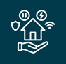 a hand holding a house with a shield and a shield