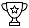 black and white icon of a trophy
