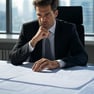 a man in a suit and tie sitting at a table