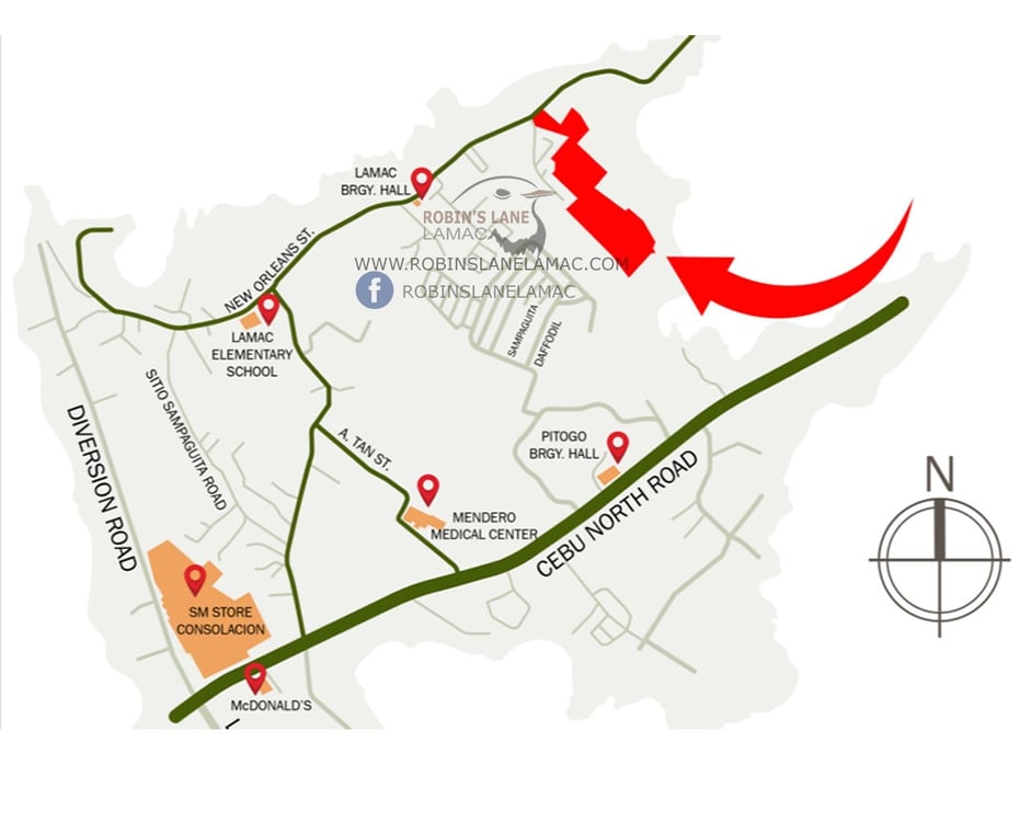 Robins Lane Lamac Vicinity Map