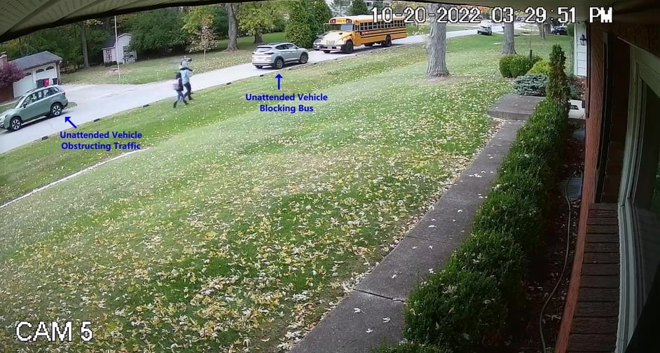 School Buses Blocked Ridgewood Estates, Hilliard Ohio Ridgewood