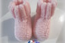 chaussons roses layette bb tricotée main