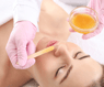 wax treatment of upper lip of women