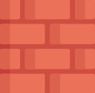 a brick wall with a red brick wall and a white brick wall