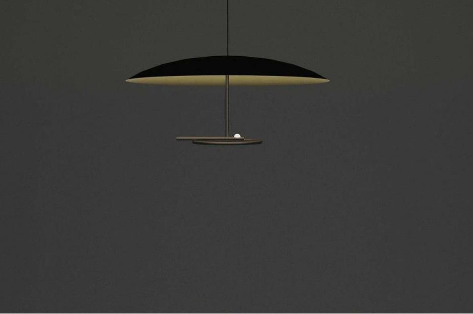 Lámpara colgante FLUXA de diseño plano y minimalista, con luz descendente