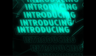 Scene from dark animation - introduction typography with neon glow accents