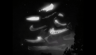 Visual frame - light beam focused sneaker part floating with forest background