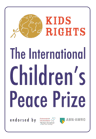 a sign that says, the international peace prize is for children