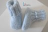 chaussons bleus layette bb tricotée main