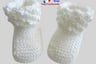 Chaussons blancs modele layette bb tricot bebe fait main