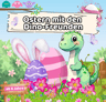 a dinosaur with a dinosaur on it's back ground