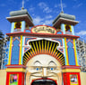 The face of Mr Moon, entrance to Luna Park in St Kilda, Melbourne